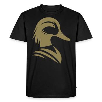 Portrait minimaliste de silhouette de canard - T-shirt Premium bio Homme - noir - Devant - Nico (187cm)