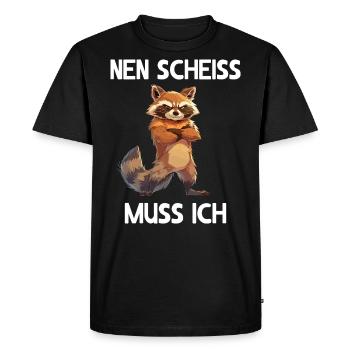 Raton laveur Forêt de raton laveur Nature Nen merde je dois - T-shirt Premium bio Homme - noir - Devant - Nico (187cm)