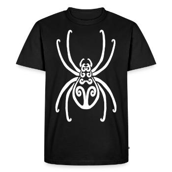 Araignée blanche - T-shirt Premium bio Homme - noir - Devant - Nico (187cm)