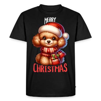 Joyeux Noël Jouet Caniche Chien Noël - T-shirt Premium bio Homme - noir - Devant - Nico (187cm)