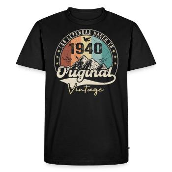 Rétro 1940 Cadeau Anniversaire 1940 Vintage 1940 - T-shirt Premium bio Homme - noir - Devant - Nico (187cm)