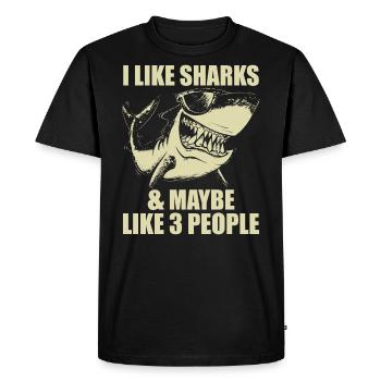 Funny Shark Design For Men Women Kids Shark Lover - T-shirt Premium bio Homme - noir - Devant - Nico (187cm)