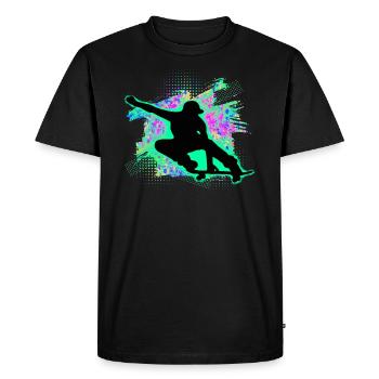 Skate skater skateboard sk8 - T-shirt Premium bio Homme - noir - Devant - Nico (187cm)