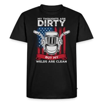 my thoughts are dirty but my welder are clean - Men's Premium Organic T-Shirt - black - Front - Nico (187cm)
