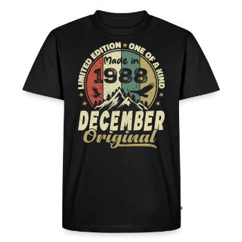Vintage Retro Birthday Gift - December 1988 - Men's Premium Organic T-Shirt - black - Front - Nico (187cm)
