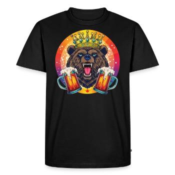 12 Bear with Two Litres of Beer Mugs Beer Mugs Cheers - Men's Premium Organic T-Shirt - black - Front - Nico (187cm)