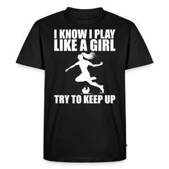 Soccer Art, Women Girls Soccer Player Soccer Lover - Men's Premium Organic T-Shirt - black - Front - Nico (187cm)
