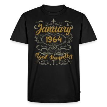 Janvier Cadeau D'anniversaire Nées En Janvier 1964 - T-shirt Premium bio Homme - noir - Devant - Nico (187cm)