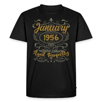 Janvier Cadeau D'anniversaire Nées En Janvier 1956 - T-shirt Premium bio Homme - noir - Devant - Nico (187cm)