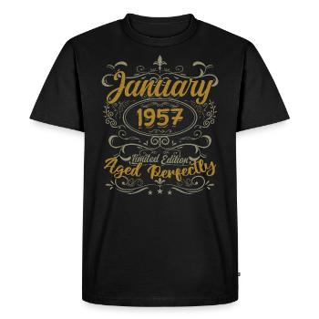 Janvier Cadeau D'anniversaire Nées En Janvier 1967 - T-shirt Premium bio Homme - noir - Devant - Nico (187cm)
