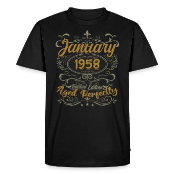 Janvier Cadeau D'anniversaire Nées En Janvier 1958 - T-shirt Premium bio Homme - noir - Devant - Nico (187cm)