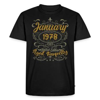 Janvier Cadeau D'anniversaire Nées En Janvier 1978 - T-shirt Premium bio Homme - noir - Devant - Nico (187cm)