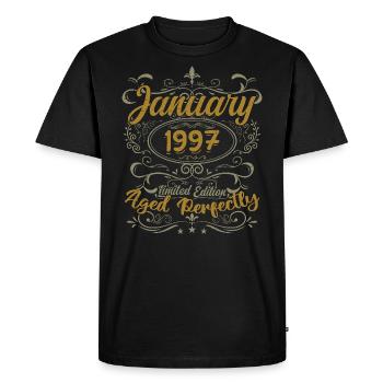 Janvier Cadeau D'anniversaire Nées En Janvier 1997 - T-shirt Premium bio Homme - noir - Devant - Nico (187cm)