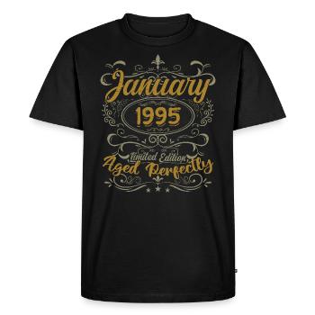 Janvier Cadeau D'anniversaire Nées En Janvier 1995 - T-shirt Premium bio Homme - noir - Devant - Nico (187cm)