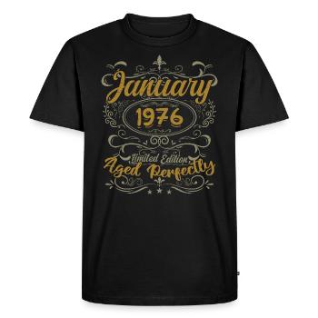 Janvier Cadeau D'anniversaire Nées En Janvier 1976 - T-shirt Premium bio Homme - noir - Devant - Nico (187cm)