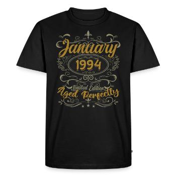 Janvier Cadeau D'anniversaire Nées En Janvier 1994 - T-shirt Premium bio Homme - noir - Devant - Nico (187cm)