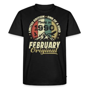 Février 1990 - Jubilé 1990 Millésime Février 1990 - T-shirt Premium bio Homme - noir - Devant - Nico (187cm)