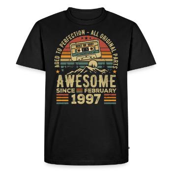 February 1997 Retro 1997 Anniversary February 1997 - Men's Premium Organic T-Shirt - black - Front - Nico (187cm)