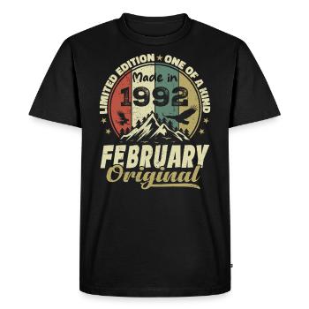 February 1992 - Jubilee 1992 Vintage February 1992 - Men's Premium Organic T-Shirt - black - Front - Nico (187cm)