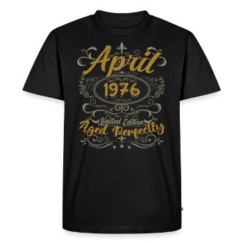 Avril 1976 Cadeau Anniversaire April 1976 - T-shirt Premium bio Homme - noir - Devant - Nico (187cm)