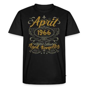 Avril 1966 Cadeau Anniversaire April 1966 - T-shirt Premium bio Homme - noir - Devant - Nico (187cm)