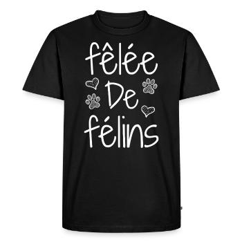 CRACKED WITH FELINES! (chat) - Puns - Francois - Men's Premium Organic T-Shirt - black - Front - Nico (187cm)