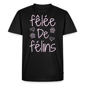 CRACKED WITH FELINES! (chat) - Puns - Francois - Men's Premium Organic T-Shirt - black - Front - Nico (187cm)
