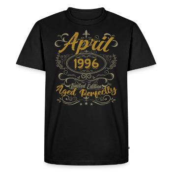 Avril 1996 Cadeau Anniversaire April 1996 - T-shirt Premium bio Homme - noir - Devant - Nico (187cm)