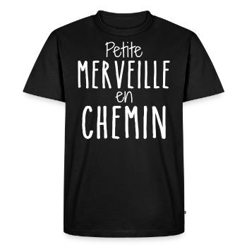 Petite Merveille en Chemin - T-shirt Premium bio Homme - noir - Devant - Nico (187cm)