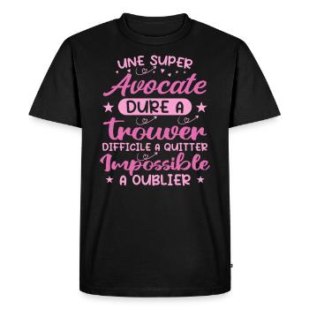 Une Super Avocate - Cadeau avocate - T-shirt Premium bio Homme - noir - Devant - Nico (187cm)