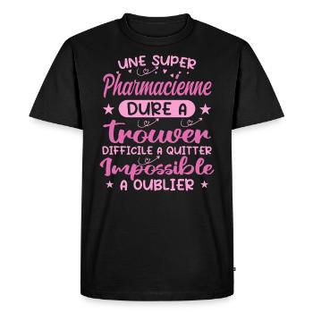 Une Super Pharmacienne - Cadeau pharmacienne - T-shirt Premium bio Homme - noir - Devant - Nico (187cm)