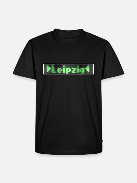 Leipzig LED Display Vert - T-shirt Premium bio Homme - noir