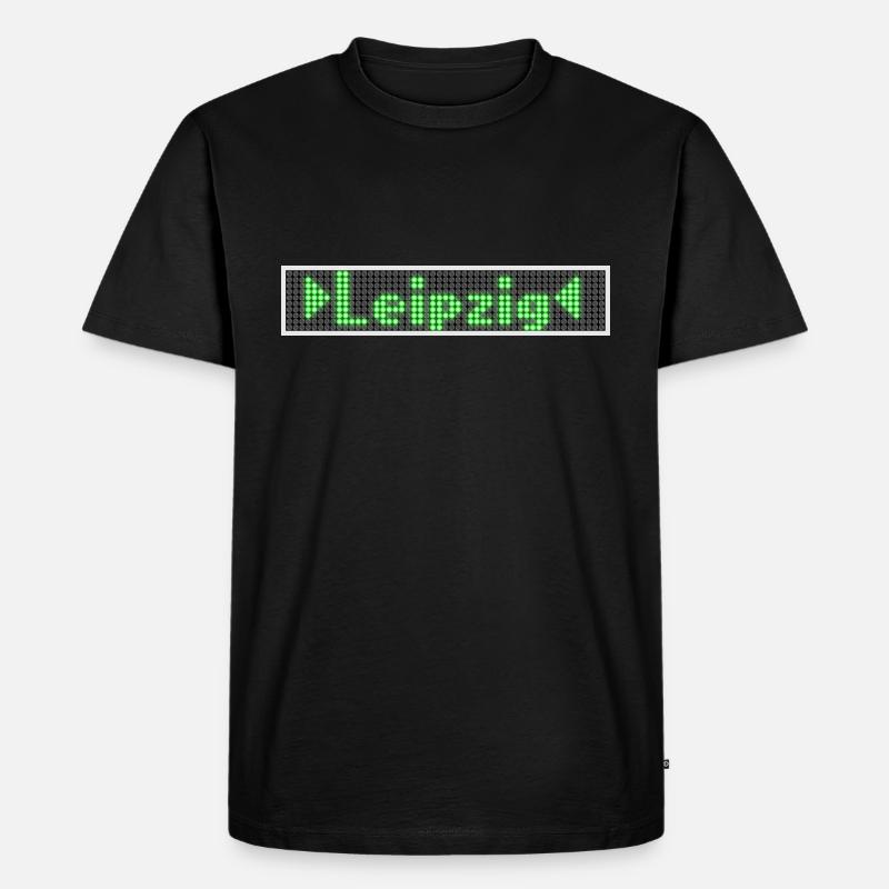 Leipzig LED Display Vert - T-shirt Premium bio Homme - noir