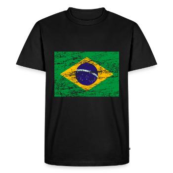 Brésil drapeau du Brésil - T-shirt Premium bio Homme - noir - Devant - Nico (187cm)