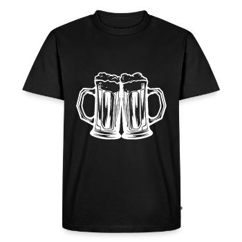 Beer Mug Cheers Beer Drinking - Men's Premium Organic T-Shirt - black - Front - Nico (187cm)