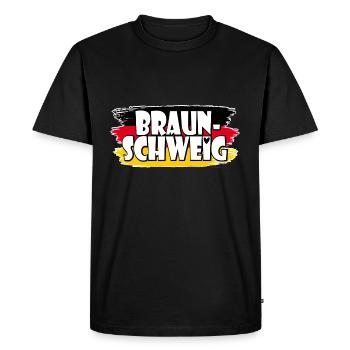 Drapeau de Braunschweig Allemagne - T-shirt Premium bio Homme - noir - Devant - Nico (187cm)
