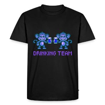 Monkey Drinking Team Beer Party - Men's Premium Organic T-Shirt - black - Front - Nico (187cm)