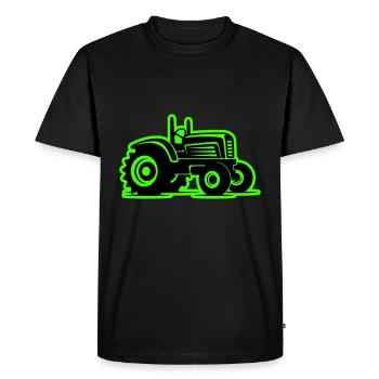 Icône de l’agriculture tracteur - T-shirt Premium bio Homme - noir - Devant - Nico (187cm)