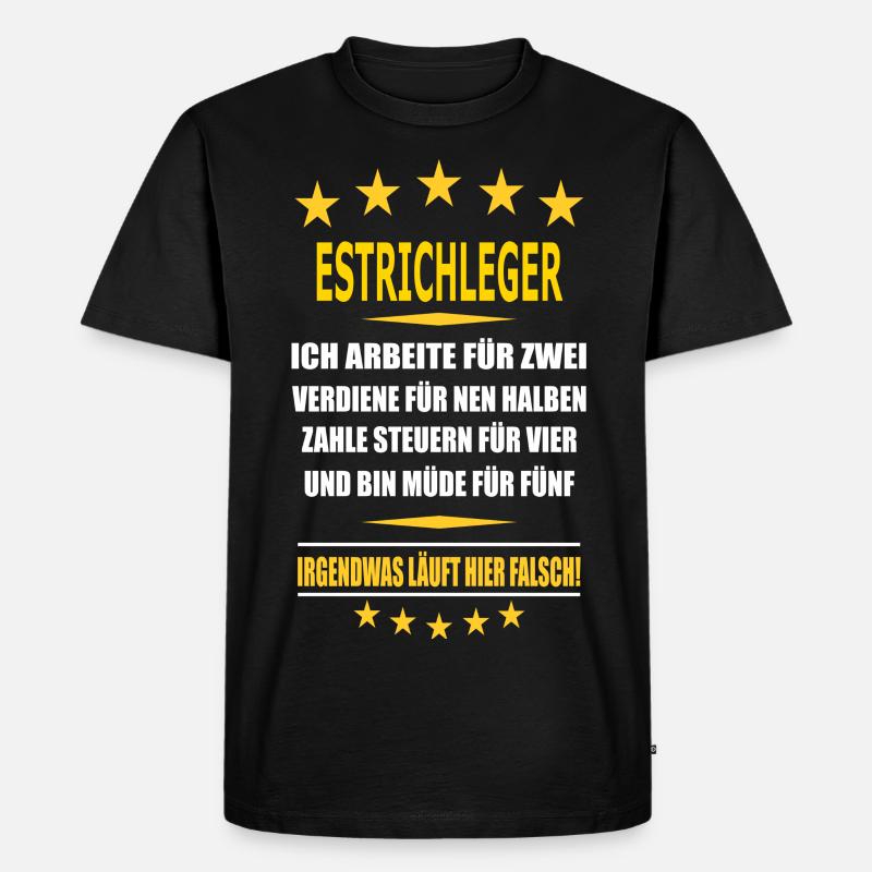 ESTRICHLEGER - Männer Premium Bio T-Shirt - Schwarz