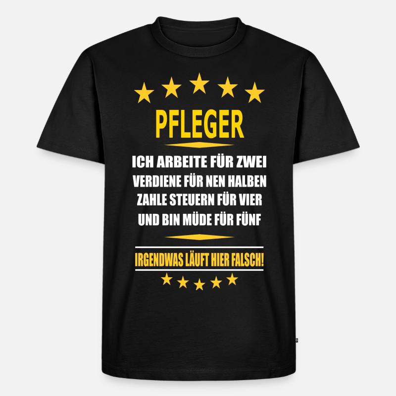 PFLEGER - Männer Premium Bio T-Shirt - Schwarz