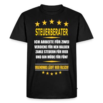 STEUERBERATER - Männer Premium Bio T-Shirt - Schwarz - Vorne - Nico (187cm)