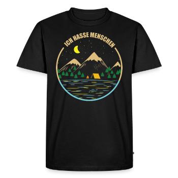 Je déteste les gens - T-shirt Premium bio Homme - noir - Devant - Nico (187cm)