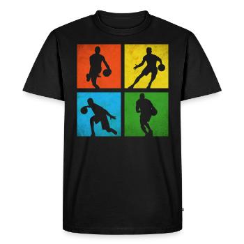 Basketteur - T-shirt Premium bio Homme - noir - Devant - Nico (187cm)