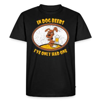 Beer Drinking Dog Beers - Men's Premium Organic T-Shirt - black - Front - Nico (187cm)