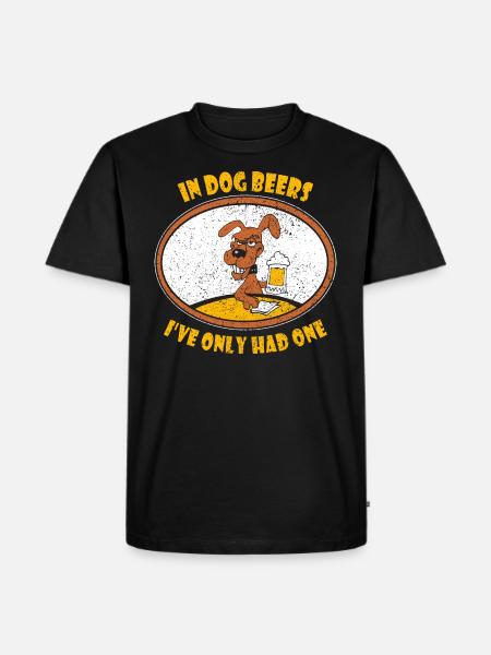 Beer Drinking Dog Beers - Men's Premium Organic T-Shirt - black