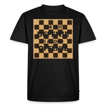 Joueur d’échecs Maître Dictons d’échecs - T-shirt Premium bio Homme - noir - Devant - Nico (187cm)