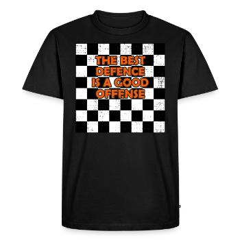 Joueur d’échecs Maître Dictons d’échecs - T-shirt Premium bio Homme - noir - Devant - Nico (187cm)