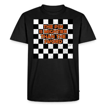 Joueur d’échecs Maître Dictons d’échecs - T-shirt Premium bio Homme - noir - Devant - Nico (187cm)