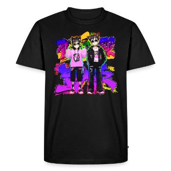 Fraîcheur japonaise dans le style 90's 80's couleur - T-shirt Premium bio Homme - noir - Devant - Nico (187cm)