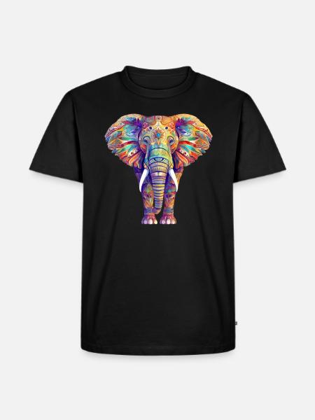 Elefant - Männer Premium Bio T-Shirt - Schwarz
